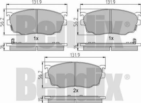 BENDIX 510417 - Kit pastiglie freno, Freno a disco autozon.pro