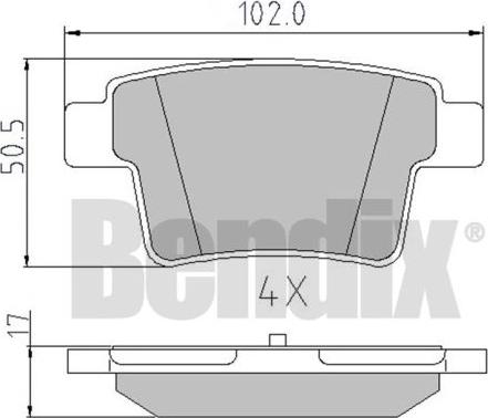 BENDIX 510480 - Kit pastiglie freno, Freno a disco autozon.pro