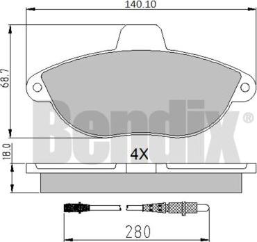 BENDIX 510438 - Kit pastiglie freno, Freno a disco autozon.pro