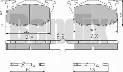 BENDIX 510433 - Kit pastiglie freno, Freno a disco autozon.pro