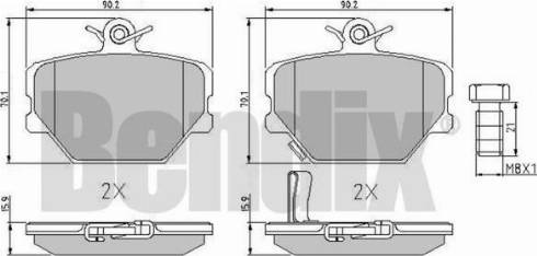 BENDIX 510429 - Kit pastiglie freno, Freno a disco autozon.pro