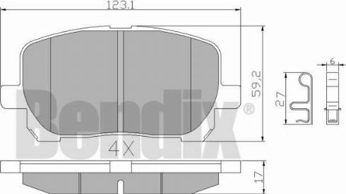 BENDIX 510424 - Kit pastiglie freno, Freno a disco autozon.pro