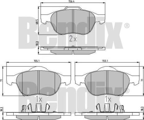 BENDIX 510428 - Kit pastiglie freno, Freno a disco autozon.pro