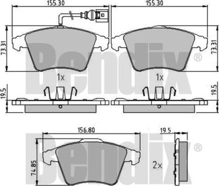 BENDIX 510479 - Kit pastiglie freno, Freno a disco autozon.pro