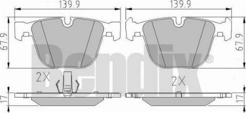 BENDIX 510474 - Kit pastiglie freno, Freno a disco autozon.pro