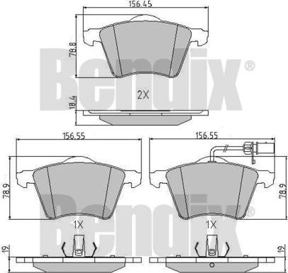 BENDIX 510475 - Kit pastiglie freno, Freno a disco autozon.pro