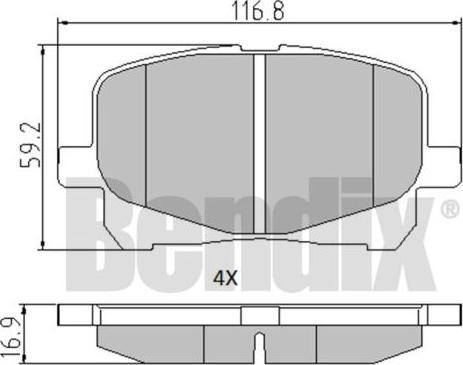 BENDIX 510476 - Kit pastiglie freno, Freno a disco autozon.pro