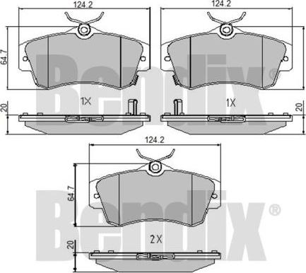 BENDIX 510471 - Kit pastiglie freno, Freno a disco autozon.pro