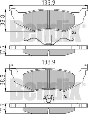 BENDIX 510473 - Kit pastiglie freno, Freno a disco autozon.pro