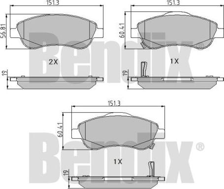 BENDIX 510599 - Kit pastiglie freno, Freno a disco autozon.pro