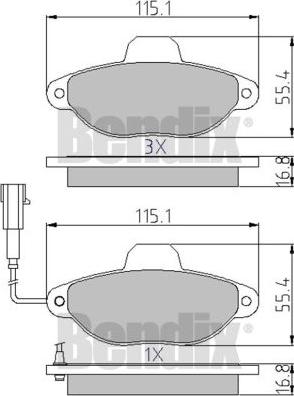 BENDIX 510594 - Kit pastiglie freno, Freno a disco autozon.pro