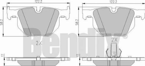 BENDIX 510596 - Kit pastiglie freno, Freno a disco autozon.pro