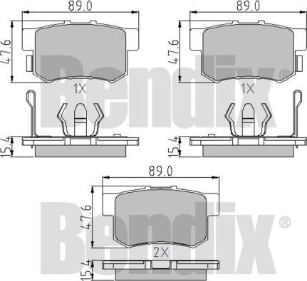 BENDIX 510591 - Kit pastiglie freno, Freno a disco autozon.pro