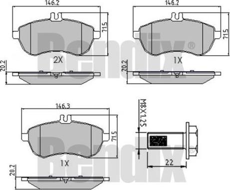 BENDIX 510546 - Kit pastiglie freno, Freno a disco autozon.pro