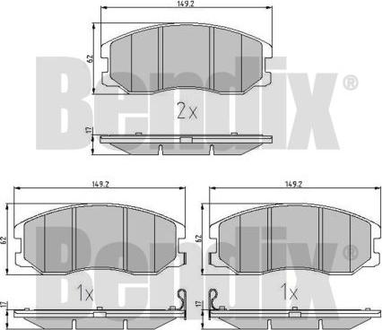 BENDIX 510548 - Kit pastiglie freno, Freno a disco autozon.pro