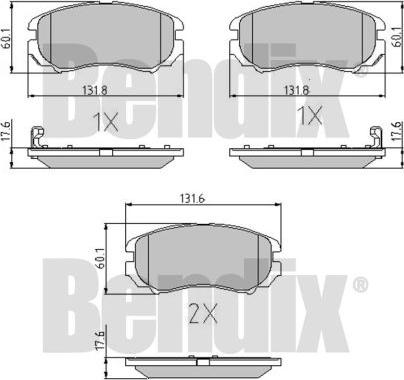 BENDIX 510542 - Kit pastiglie freno, Freno a disco autozon.pro