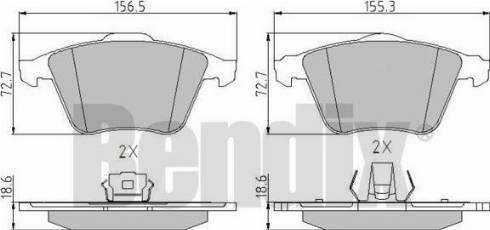 BENDIX 510554 - Kit pastiglie freno, Freno a disco autozon.pro