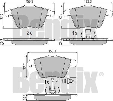 BENDIX 510551 - Kit pastiglie freno, Freno a disco autozon.pro