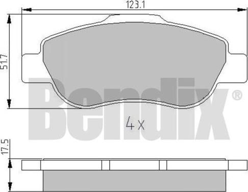 BENDIX 510558 - Kit pastiglie freno, Freno a disco autozon.pro