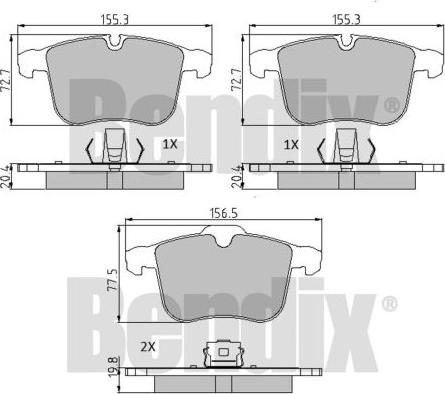 BENDIX 510553 - Kit pastiglie freno, Freno a disco autozon.pro