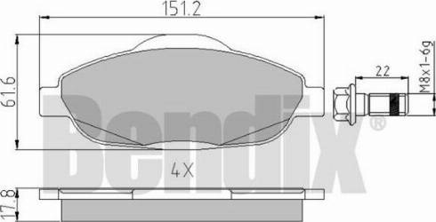 BENDIX 510557 - Kit pastiglie freno, Freno a disco autozon.pro