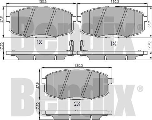 BENDIX 510569 - Kit pastiglie freno, Freno a disco autozon.pro