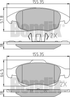 BENDIX 510565 - Kit pastiglie freno, Freno a disco autozon.pro