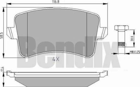 BENDIX 510566 - Kit pastiglie freno, Freno a disco autozon.pro