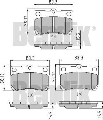 BENDIX 510561 - Kit pastiglie freno, Freno a disco autozon.pro