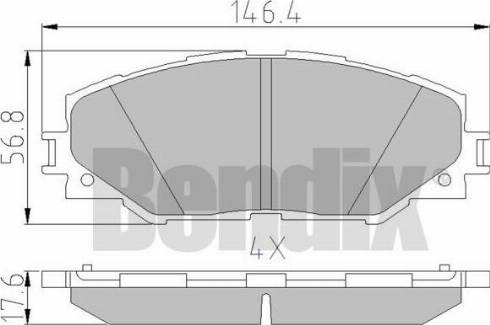 BENDIX 510500 - Kit pastiglie freno, Freno a disco autozon.pro