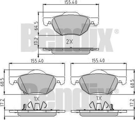 BENDIX 510502 - Kit pastiglie freno, Freno a disco autozon.pro