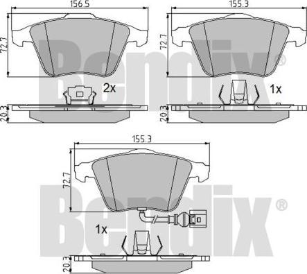 BENDIX 510519 - Kit pastiglie freno, Freno a disco autozon.pro