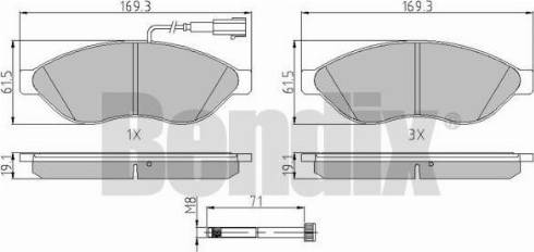 BENDIX 510515 - Kit pastiglie freno, Freno a disco autozon.pro