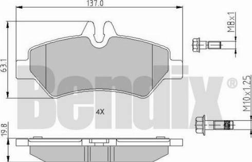 BENDIX 510518 - Kit pastiglie freno, Freno a disco autozon.pro