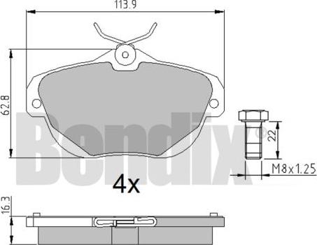 BENDIX 510513 - Kit pastiglie freno, Freno a disco autozon.pro