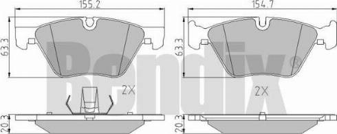 BENDIX 510512 - Kit pastiglie freno, Freno a disco autozon.pro