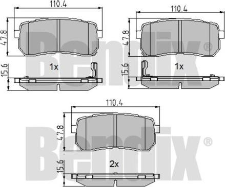 BENDIX 510585 - Kit pastiglie freno, Freno a disco autozon.pro