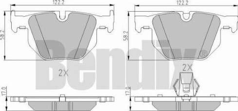 BENDIX 510586 - Kit pastiglie freno, Freno a disco autozon.pro