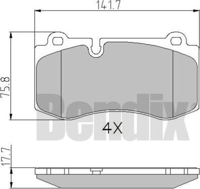 BENDIX 510580 - Kit pastiglie freno, Freno a disco autozon.pro