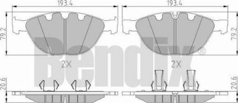 BENDIX 510588 - Kit pastiglie freno, Freno a disco autozon.pro