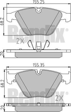 BENDIX 510587 - Kit pastiglie freno, Freno a disco autozon.pro