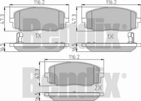 BENDIX 510539 - Kit pastiglie freno, Freno a disco autozon.pro