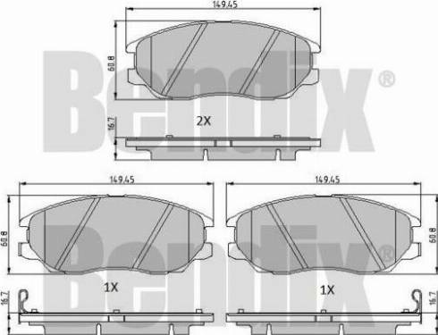 BENDIX 510536 - Kit pastiglie freno, Freno a disco autozon.pro