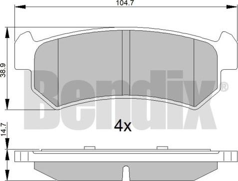 BENDIX 510524 - Kit pastiglie freno, Freno a disco autozon.pro