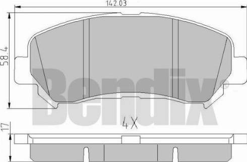 BENDIX 510520 - Kit pastiglie freno, Freno a disco autozon.pro