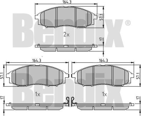 BENDIX 510521 - Kit pastiglie freno, Freno a disco autozon.pro