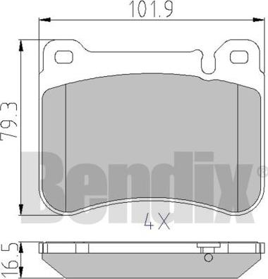 BENDIX 510574 - Kit pastiglie freno, Freno a disco autozon.pro