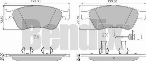 BENDIX 510576 - Kit pastiglie freno, Freno a disco autozon.pro