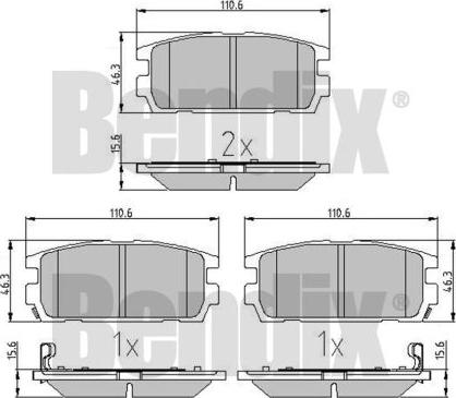 BENDIX 510571 - Kit pastiglie freno, Freno a disco autozon.pro