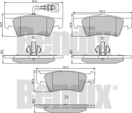 BENDIX 510578 - Kit pastiglie freno, Freno a disco autozon.pro